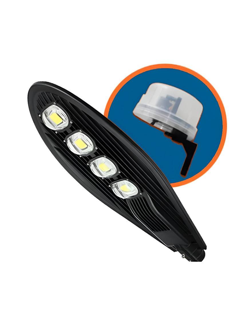 Luminária Pública Pétala LED 200w Poste Branco Frio Fotocélula - BrilhoLux