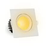 Spot LED COB Embutir Quadrado 7W Direcionável Branco Quente