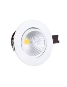 Spot LED COB Embutir Redondo 3W Direcionável Branco Frio